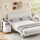 End Table with Built-in Charging Station Sofa Side Bedside Table on Wheels by LJGDeals