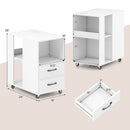 End Table with Built-in Charging Station Sofa Side Bedside Table on Wheels by LJGDeals