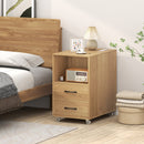 End Table with Built-in Charging Station Sofa Side Bedside Table on Wheels by LJGDeals