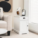End Table with Charging Station and Flip Top-White by LJGDeals