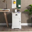 End Table with Charging Station and Flip Top-White by LJGDeals
