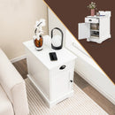 End Table with Charging Station and Flip Top-White by LJGDeals
