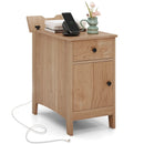 Flip Top End Table with Charging Station USB Ports Outlets and Drawer by LJGDeals