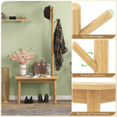 End Table with Coat Rack Solid Wood Coat Tree with 2-in-1 Side Table-Natural by LJGDeals