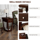 2-Tier Rubber Wood Classic End Table with Drawer and Shelf by LJGDeals