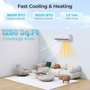 Energy Star Certified 18000 BTU 25 SEER2 208-230V Ductless Mini Split Air Conditioner and Heater WiFi Enabled by LJGDeals