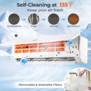 Energy Star Certified 18000 BTU 25 SEER2 208-230V Ductless Mini Split Air Conditioner and Heater WiFi Enabled