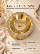 Brass Engraved Sink - Brass Basin Sink