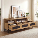 Entertainment Center with 3 Storage Drawers and Open Shelves by LJGDeals