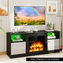 TV Stand for 65" TVs with LED Lighting & Fireplace Insert by DirectDeals