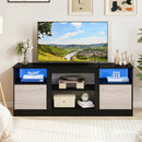 TV Stand for 65" TVs with LED Lighting & Fireplace Insert by LJGDeals