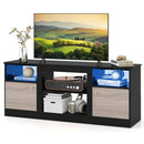 TV Stand for 65" TVs with LED Lighting & Fireplace Insert by DirectDeals