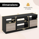 TV Stand for 65" TVs with LED Lighting & Fireplace Insert by DirectDeals