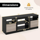 TV Stand for 65" TVs with LED Lighting & Fireplace Insert by LJGDeals