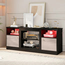 TV Stand for 65" TVs with LED Lighting & Fireplace Insert by DirectDeals