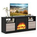 TV Stand for 65" TVs with LED Lighting & Fireplace Insert by LJGDeals