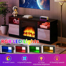 TV Stand for 65" TVs with LED Lighting & Fireplace Insert by LJGDeals