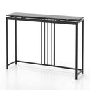 Entrance Couch Table with Narrow Faux Marble Top for Living Room and Hallway-Black