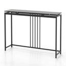 Entrance Couch Table with Narrow Faux Marble Top for Living Room and Hallway-Black by LJGDeals