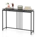 Entrance Couch Table with Narrow Faux Marble Top for Living Room and Hallway-Black by LJGDeals