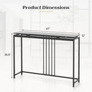 Entrance Couch Table with Narrow Faux Marble Top for Living Room and Hallway-Black by LJGDeals