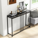 Entrance Couch Table with Narrow Faux Marble Top for Living Room and Hallway-Black by LJGDeals