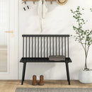 Entryway Bench for 2 with Spindle Back for Kitchen Dining Room Hallway by LJGDeals