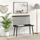 Entryway Bench for 2 with Spindle Back for Kitchen Dining Room Hallway-Black