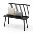 Entryway Bench for 2 with Spindle Back for Kitchen Dining Room Hallway-Black