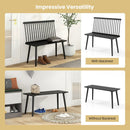 Entryway Bench for 2 with Spindle Back for Kitchen Dining Room Hallway by LJGDeals