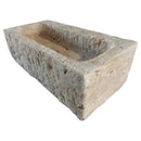 Rustic Handcrafted Travertine Outdoor Sink Beige Natural Stone Rectangular Wall Mount