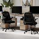 Ergonomic Computer Desk Chair with Lumbar Support and Flip-up Arms by LJGDeals