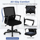 Ergonomic Desk Chair with Lumbar Support and Rocking Function-Black