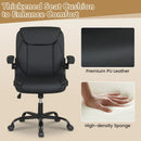 Ergonomic Leather Office Chair with Flip-up Armrests and Rocking Function by DirectDeals