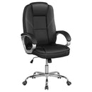 Ergonomic Leather Office Chair with Padded Armrests and Rocking Backrest by LJGDeals
