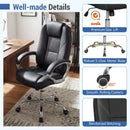 Ergonomic Leather Office Chair with Padded Armrests and Rocking Backrest by LJGDeals