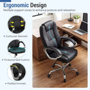 Ergonomic Leather Office Chair with Padded Armrests and Rocking Backrest by LJGDeals