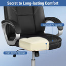 Ergonomic Leather Office Chair with Padded Armrests and Rocking Backrest by LJGDeals
