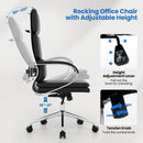 Ergonomic Leather Office Chair with Adjustable Height and Rocking Function-Black by LJGDeals