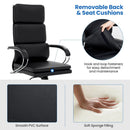 Ergonomic Leather Office Chair with Adjustable Height and Rocking Function-Black by LJGDeals