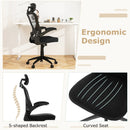Ergonomic Mesh Office Chair with Adjustable Height for Home Office-Black by LJGDeals