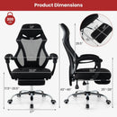 Ergonomic Mesh Office Chair with Footrest and Tilting Backrest-Black by LJGDeals