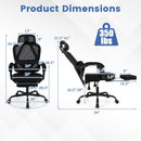 Ergonomic Office Chair High Back Mesh Desk Chair with Retractable Footrest-Black by LJGDeals