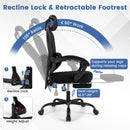 Ergonomic Office Chair High Back Mesh Desk Chair with Retractable Footrest-Black by LJGDeals