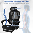 Ergonomic Office Chair High Back Mesh Desk Chair with Retractable Footrest-Black by LJGDeals