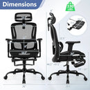 Ergonomic Office Chair Swivel Computer Desk Chair with Rotating Headrest-Black by LJGDeals