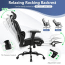 Ergonomic Office Chair Swivel Computer Desk Chair with Rotating Headrest-Black by DirectDeals