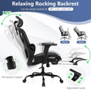 Ergonomic Office Chair Swivel Computer Desk Chair with Rotating Headrest-Black by LJGDeals