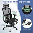 Ergonomic Office Chair Swivel Computer Desk Chair with Rotating Headrest-Black by LJGDeals