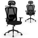 Ergonomic Office Chair with 3D Headrest and Reclining Backrest-Black by LJGDeals